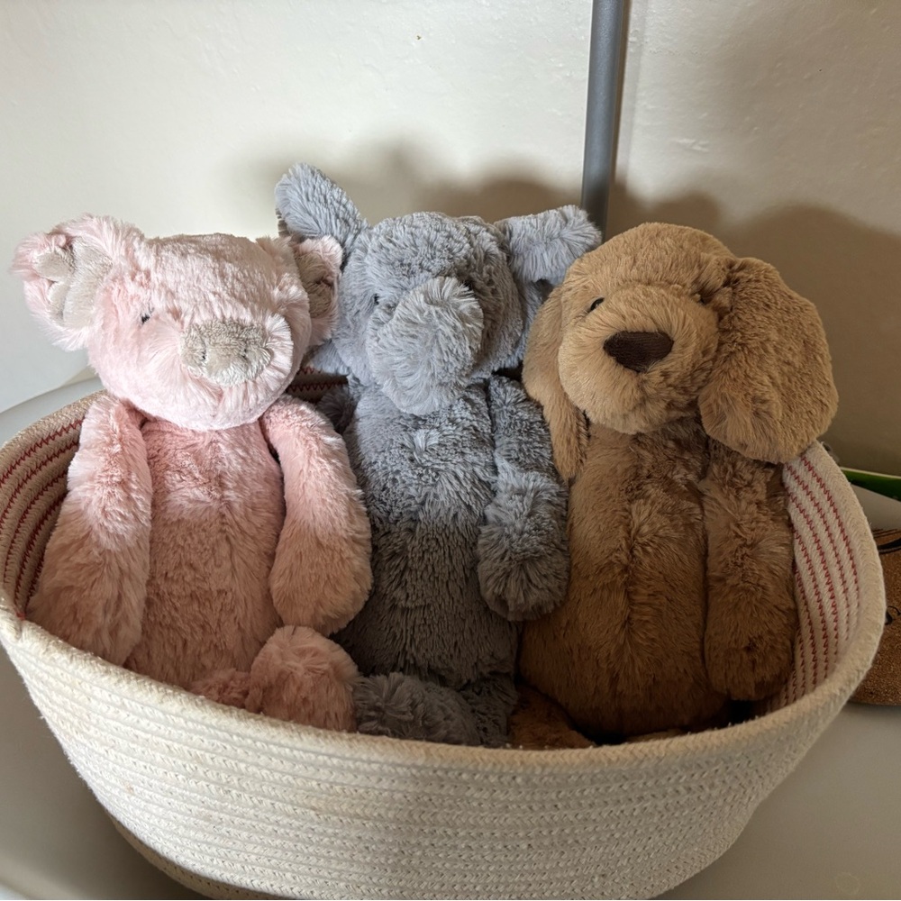 Jellycat Plush Pink and Gray Stuffed Animals